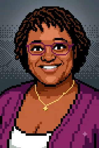 Noelle, pixelated 8-bit style portrait